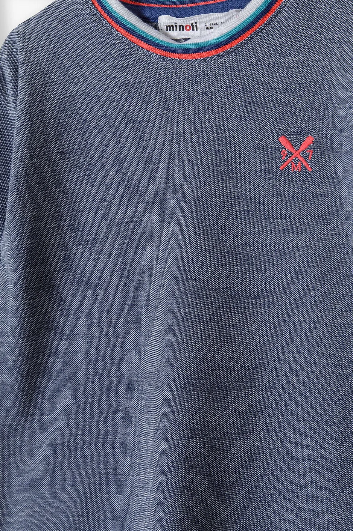 Minoti 38259 piqué T-shirt blå dreng