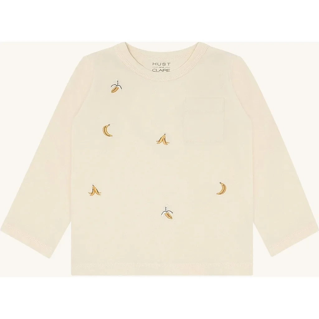 Hust & Claire August Bananas t-shirt Sandshell langærmet