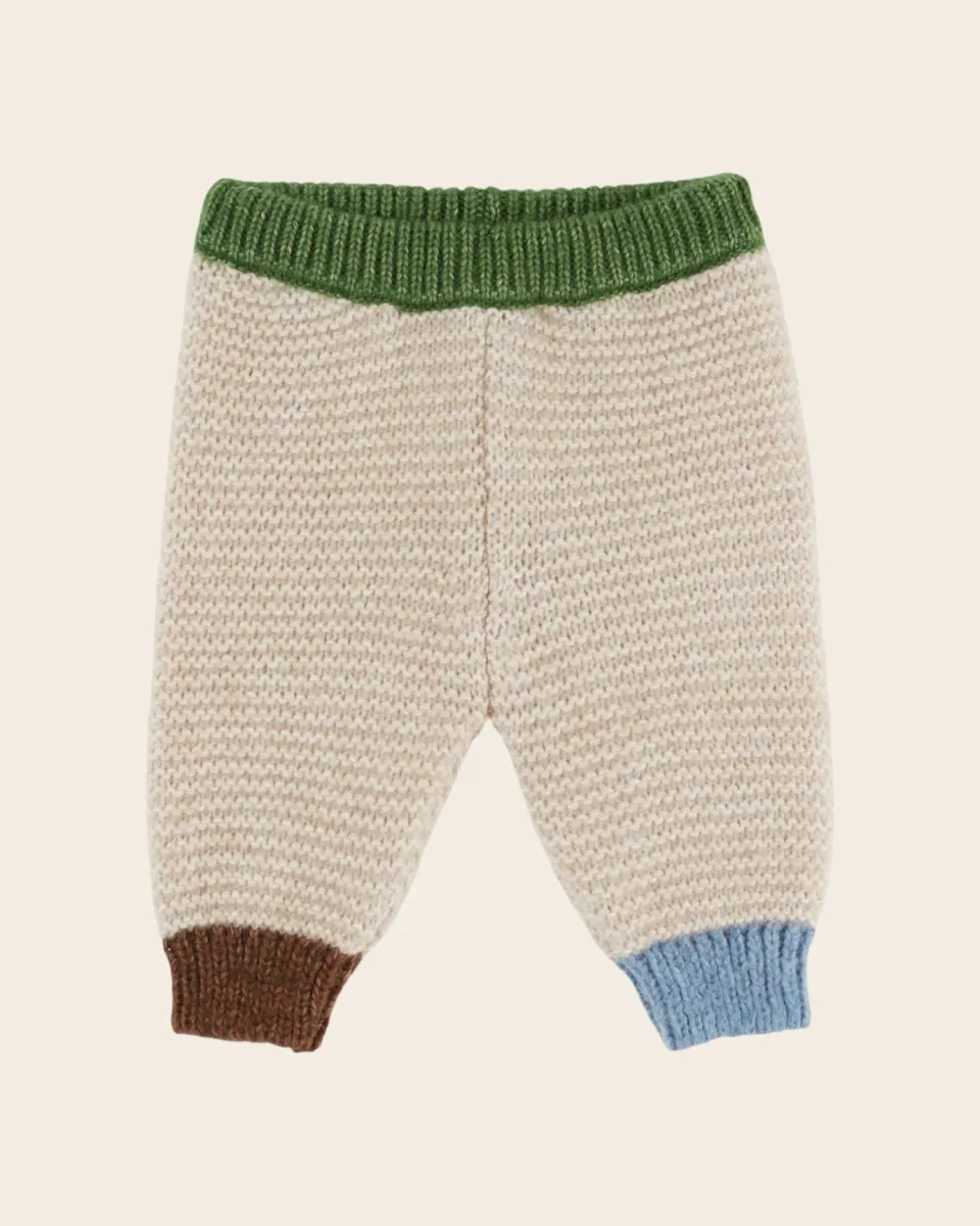 Emile et Ida Tricot beige babybukser beige strik