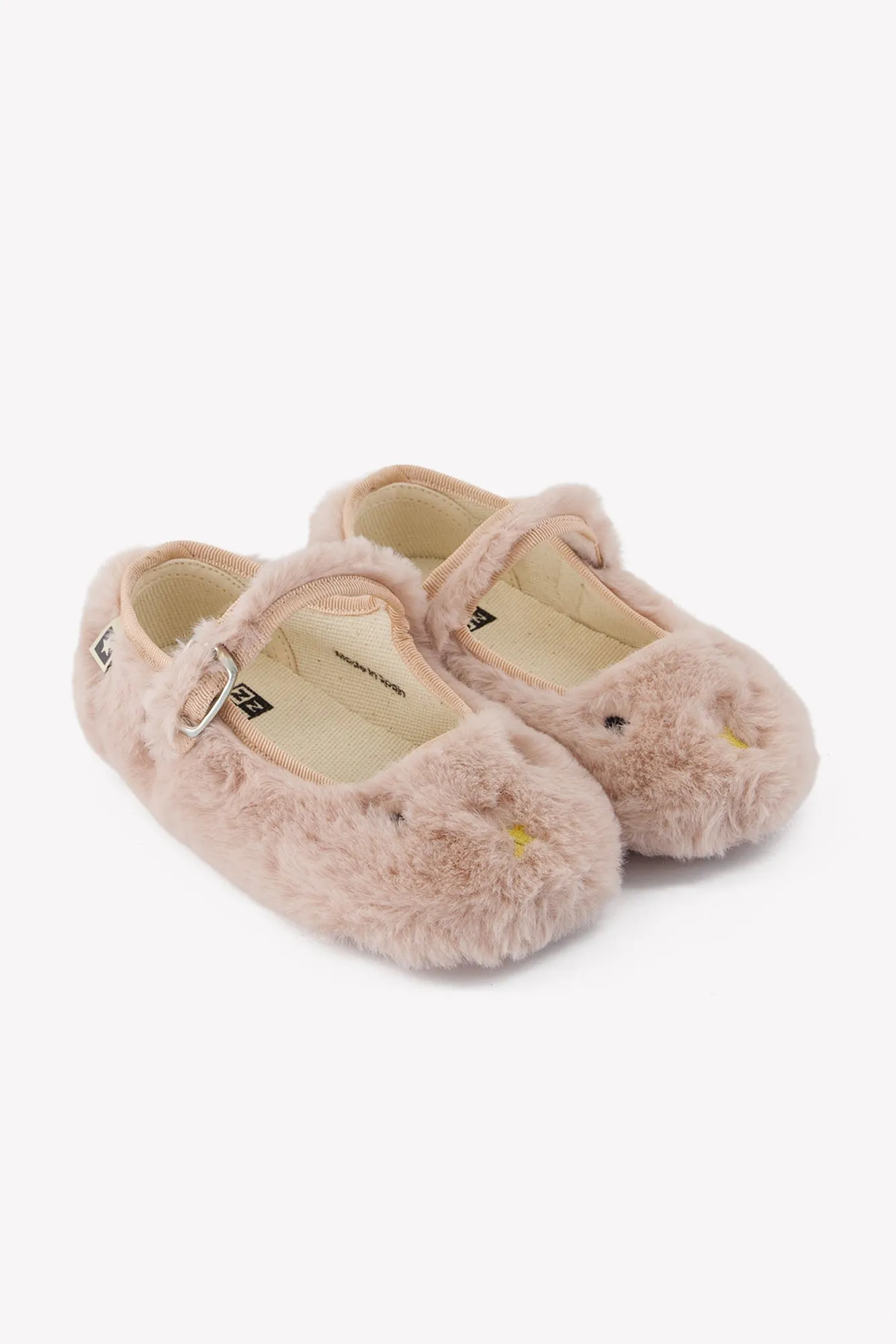 Bonton Mia Rose Bacon hjemmesko rosa imiteret pels