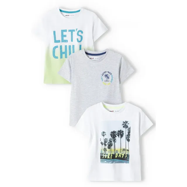 Minoti 38421 t-shirts hvid 3-pak drenge