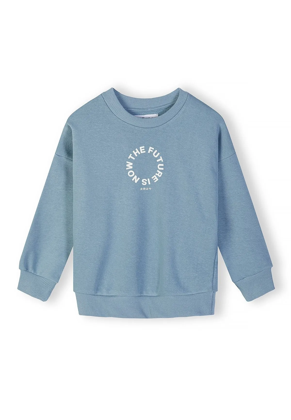 Minoti 44789 sæt blågrå drenge sweatshirt shorts