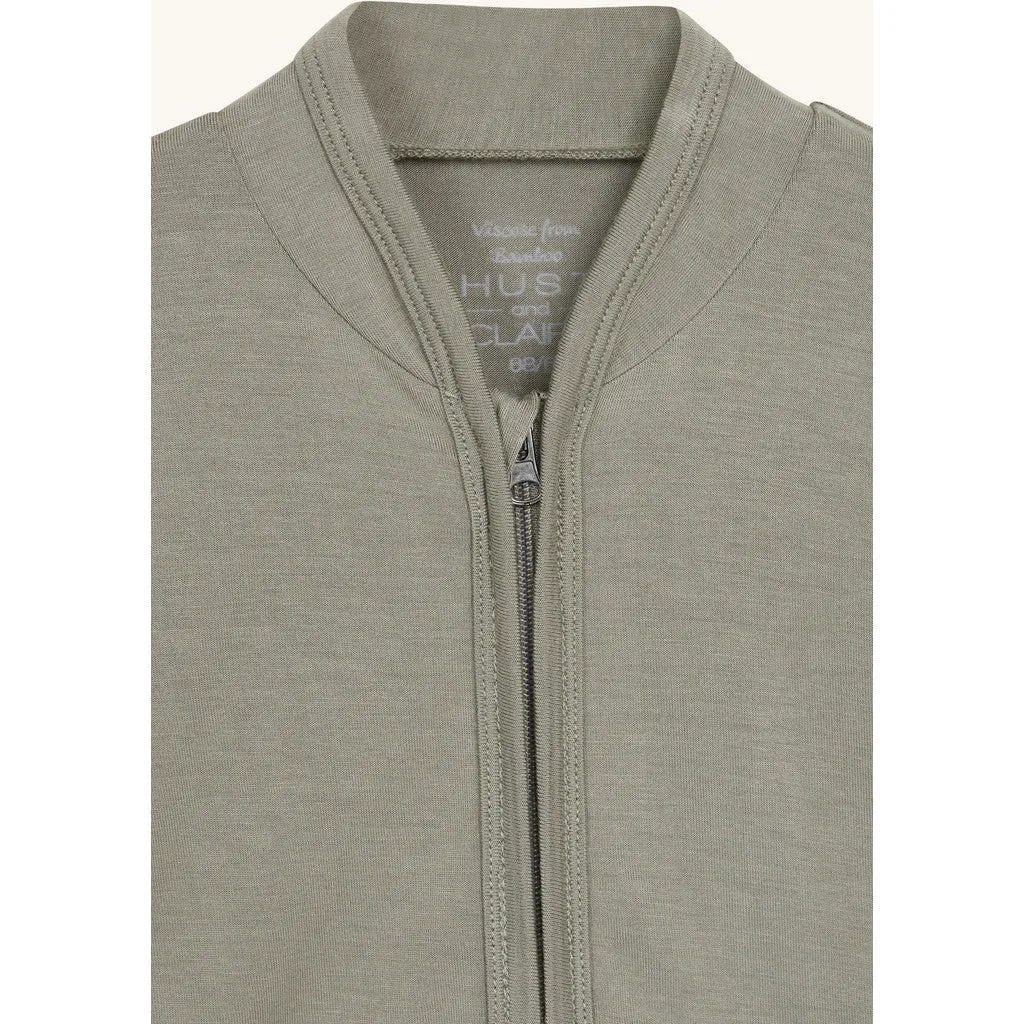 Hust & Claire Curd Solid Zip cardigan Seagrass bambus