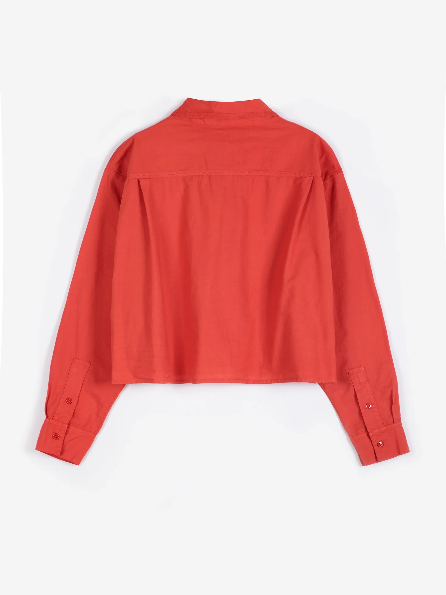 Bobo Choses Vibrant Flower Embroidery Poplin skjorte rød løs