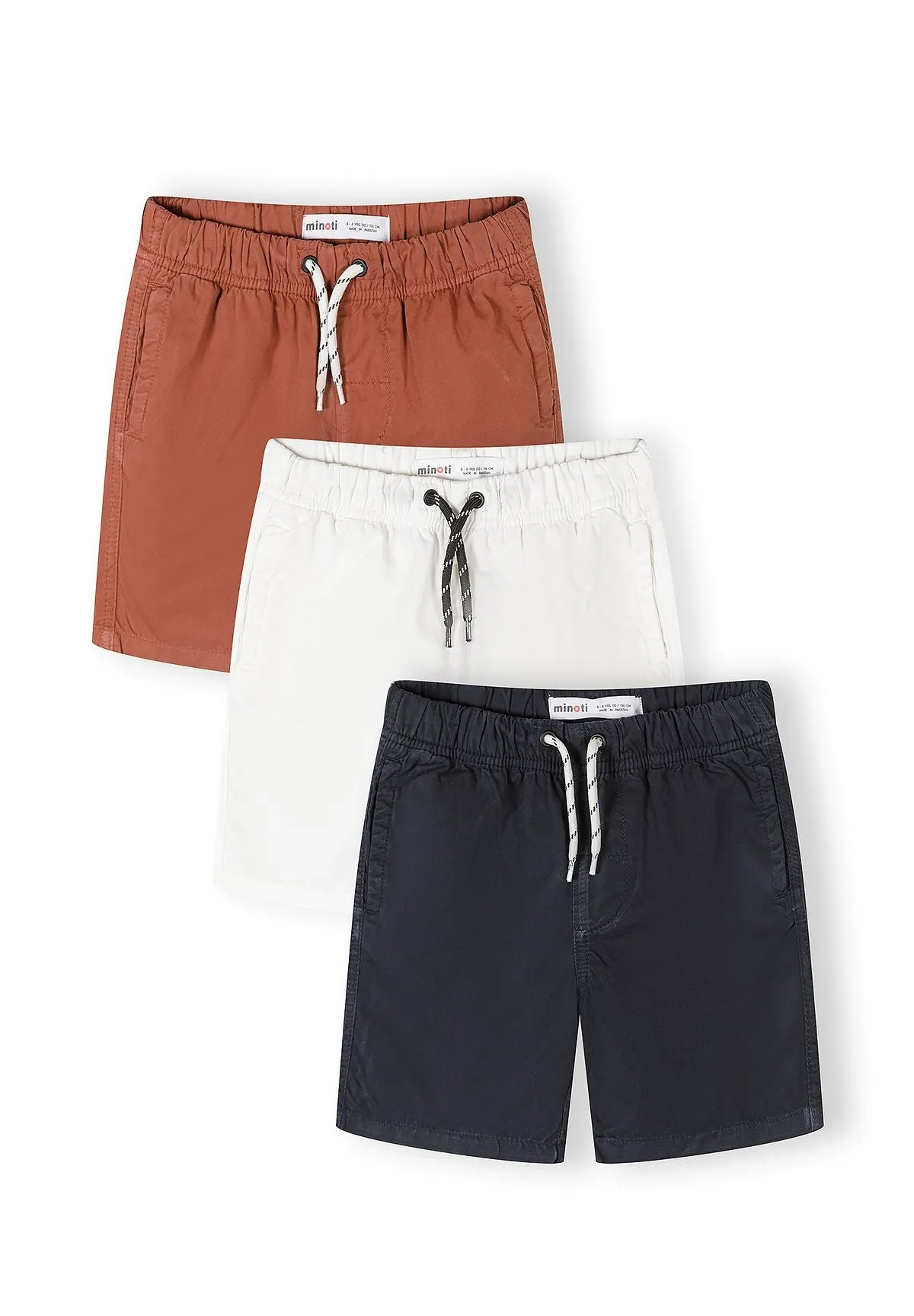 Minoti shorts til drenge marine 3-pak bomuld