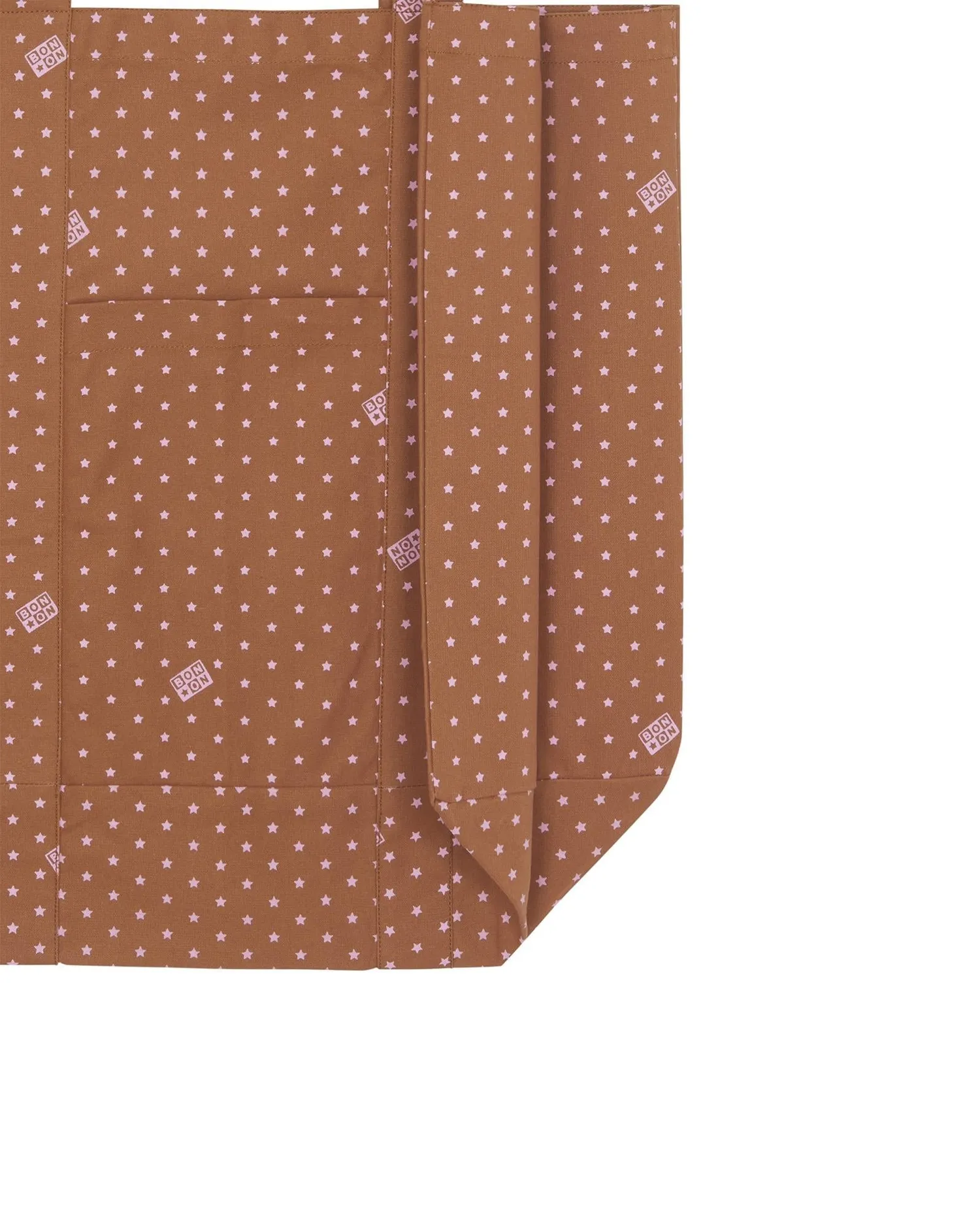 Bonton Grand Cabas Etoile mulepose brun – økologisk bomuld