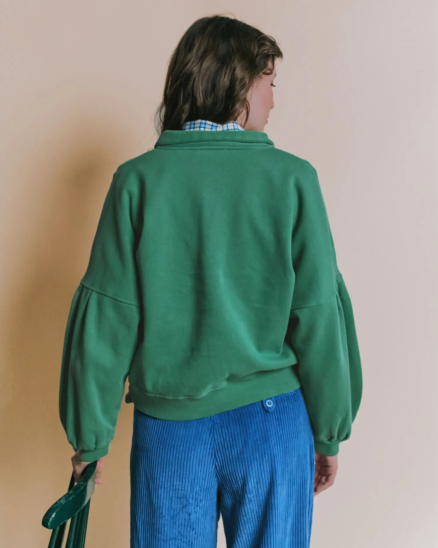 Emile et Ida Ennie sweatshirt grøn med knapper til kvinder