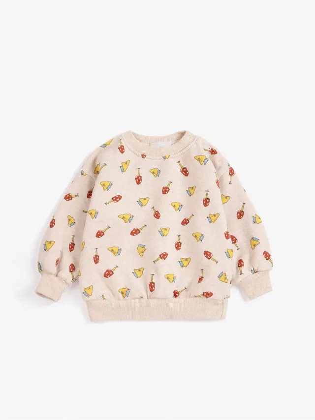 Bobo Choses Mush Monster Duo sweatshirt offwhite baby