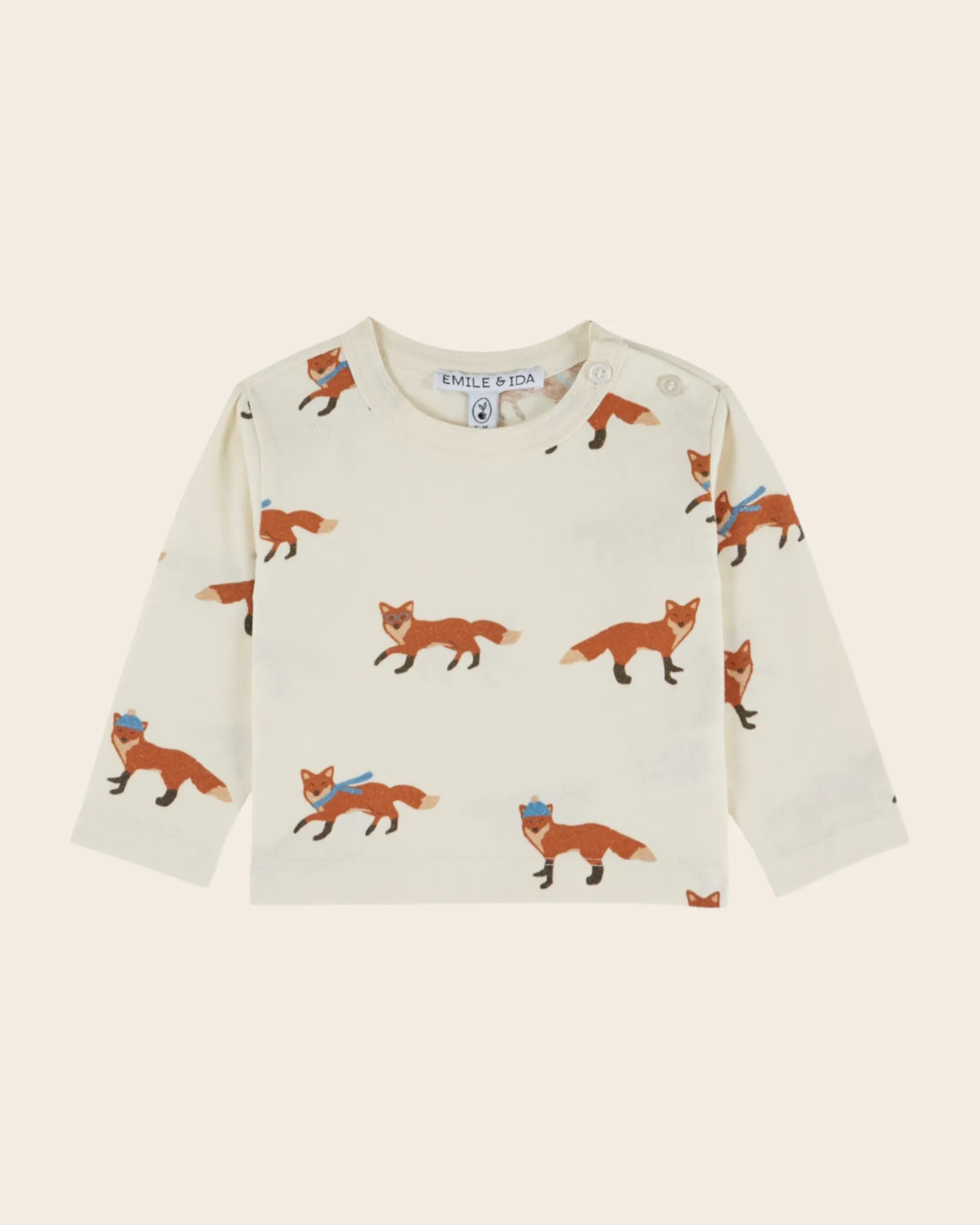 Emile et Ida Renard langærmet t-shirt ecru ræv