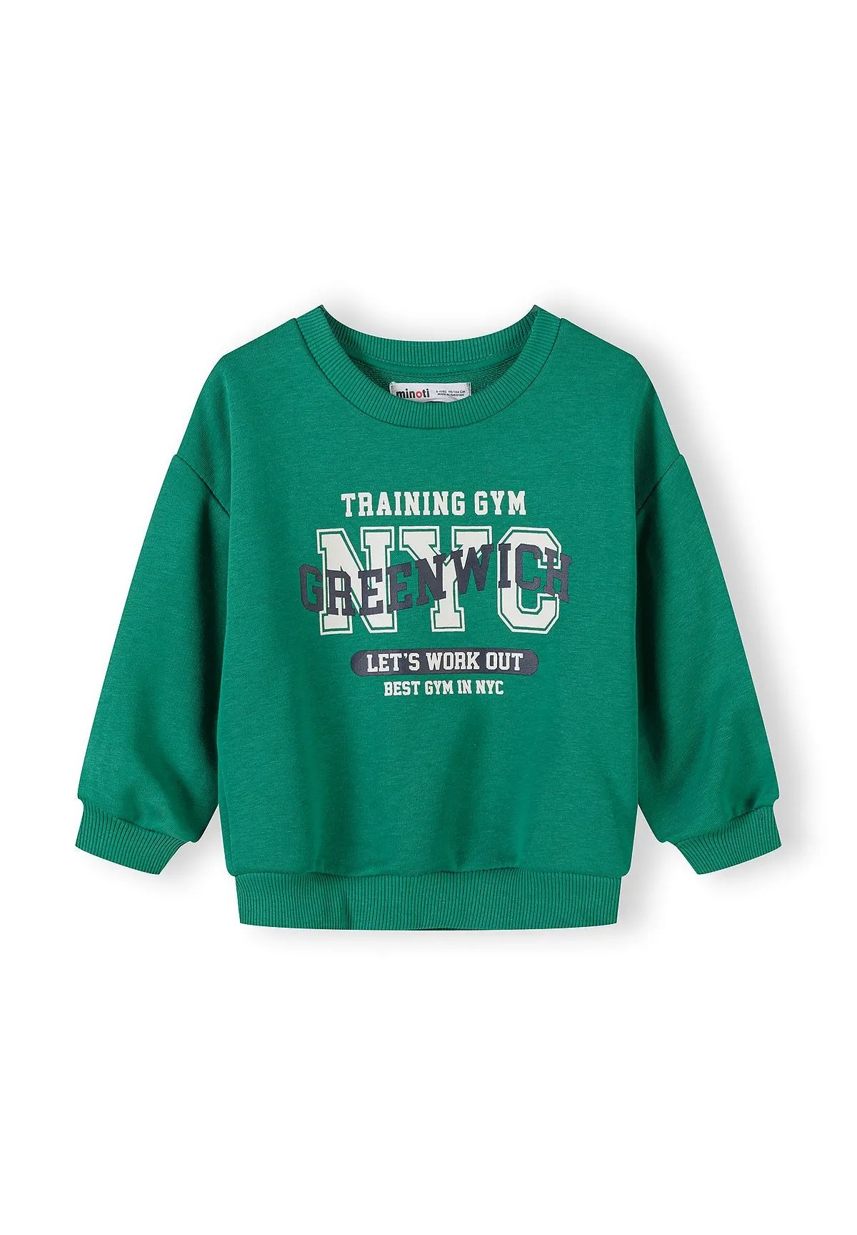 Minoti 44762 sweatshirt 2-pak grøn creme til drenge
