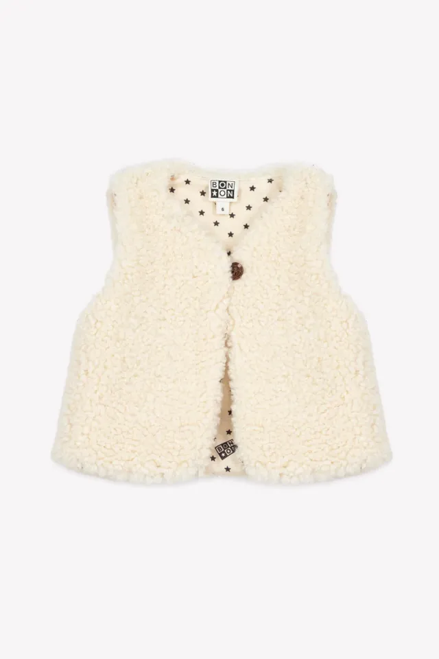 Bonton Beti Milk Sherpa vest str 3M - sherpa