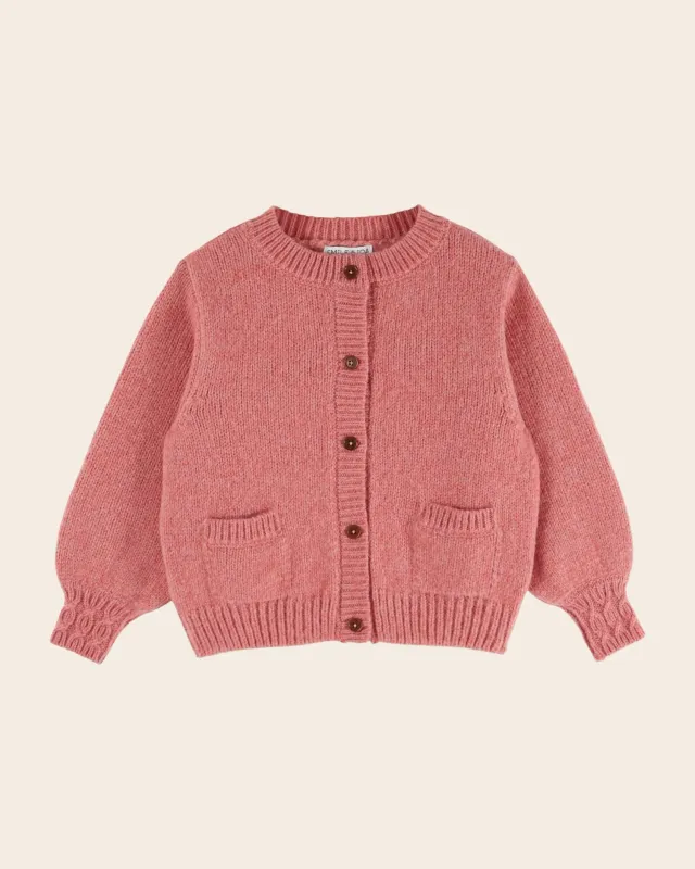 Emile et Ida Blush cardigan lyserod merinould