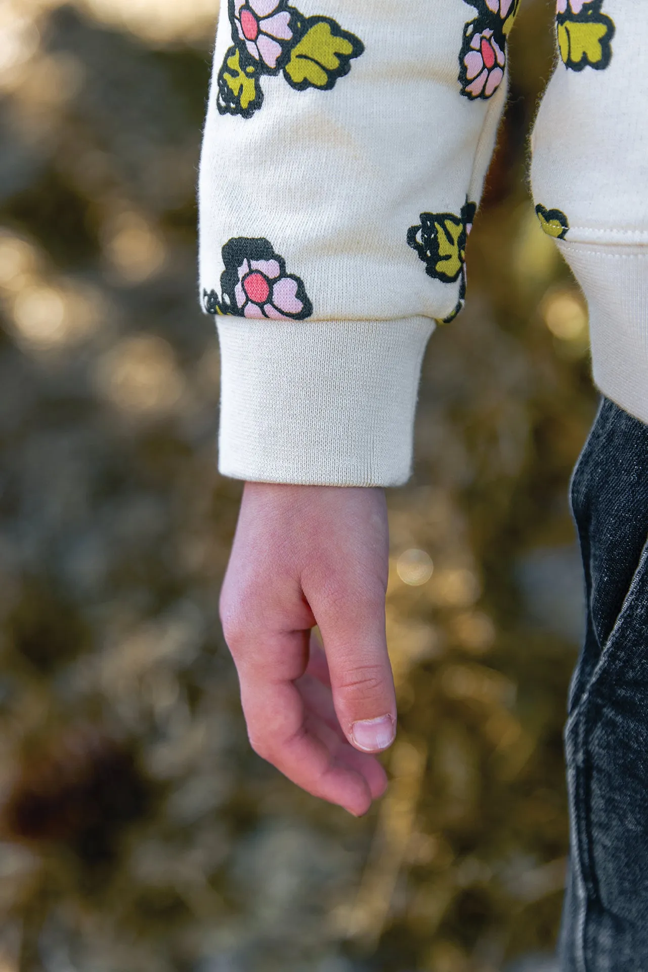 Bonton Smile Faroe sweatshirt lyserød blomst bomuld