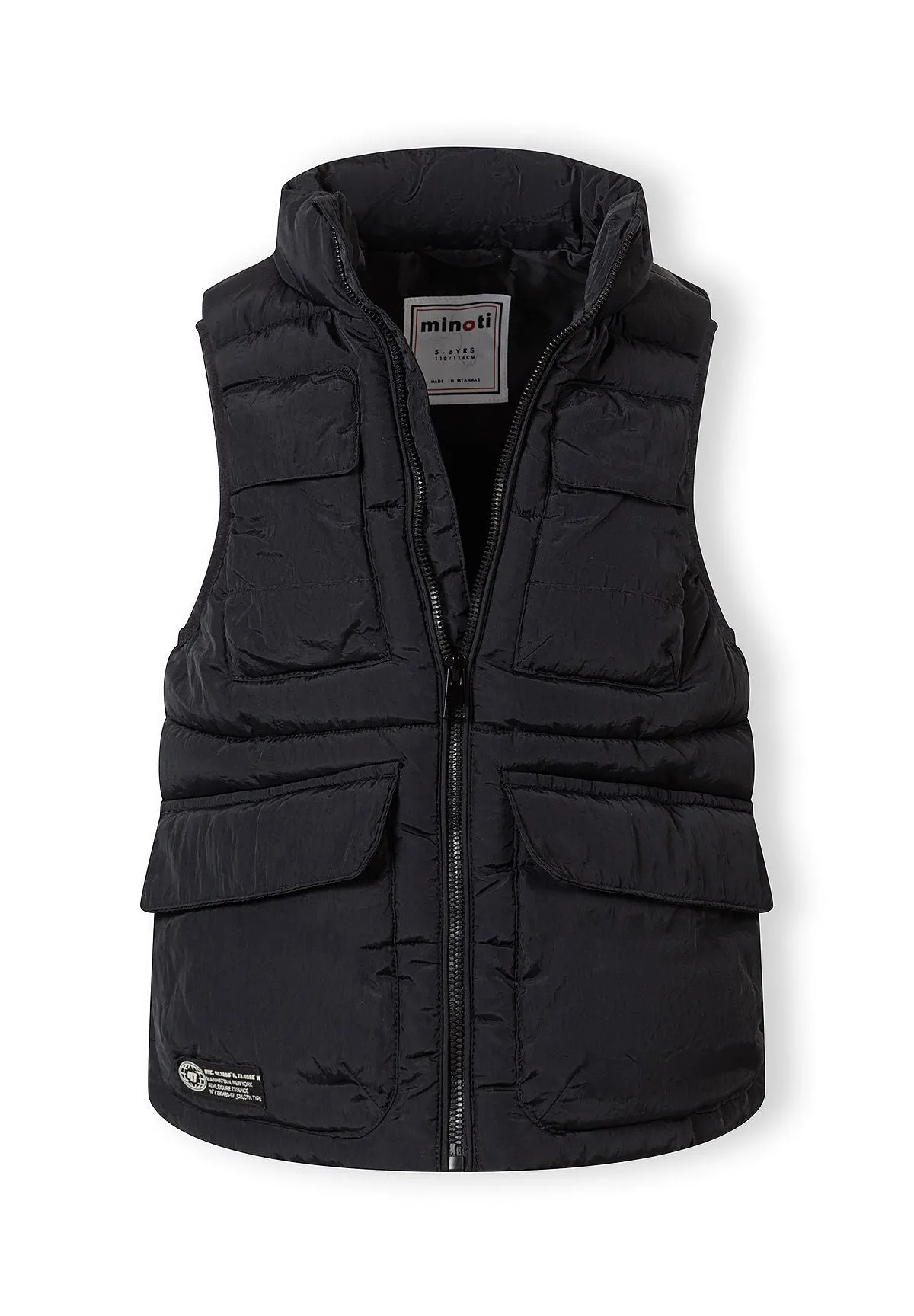 Minoti 44612 Steppvest til drenge sort nylon