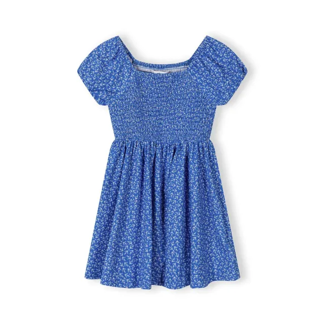 Minoti 44643 jerseykjole blå blomster