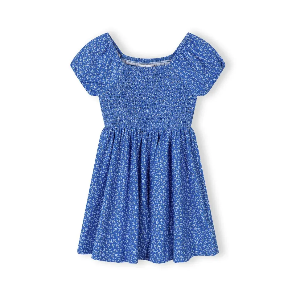 Minoti 44643 jerseykjole blå blomster