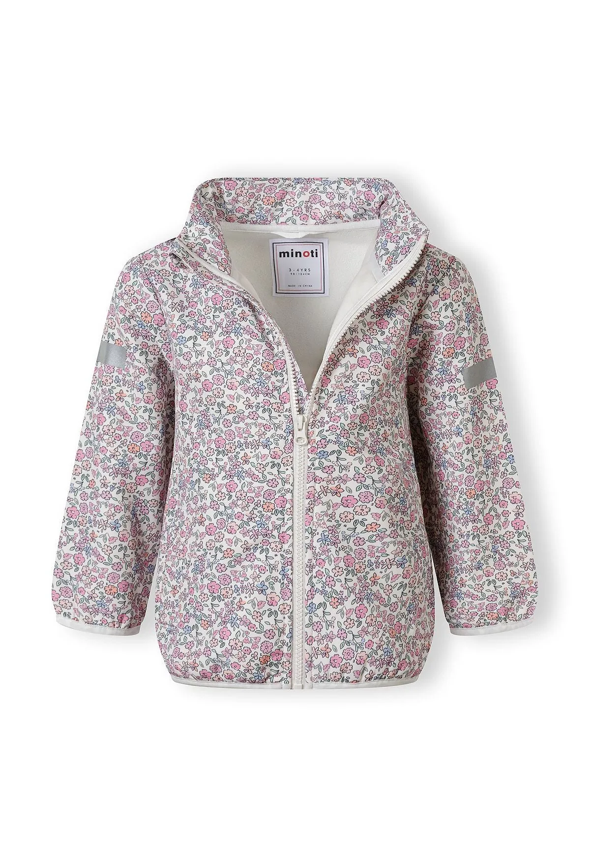Minoti 44576 softshelljakke til piger creme blomster