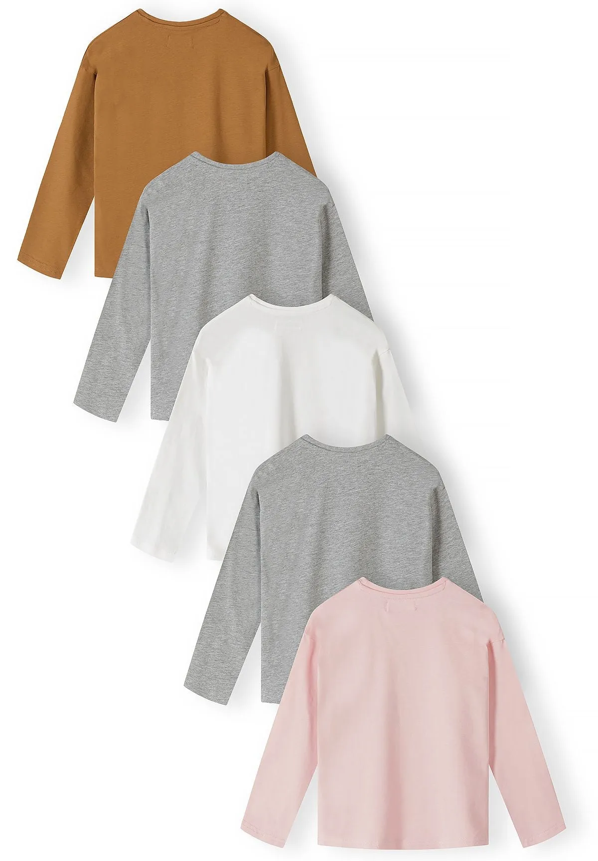 Minoti 45633 langærmet T-shirt 5-pak pige