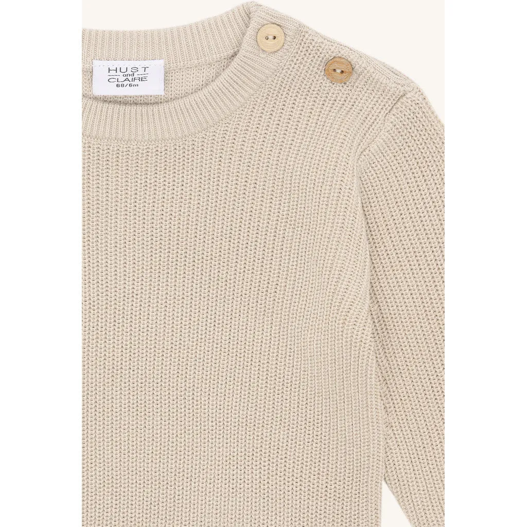 Hust & Claire Pos Knit pullover Sandshell bambus