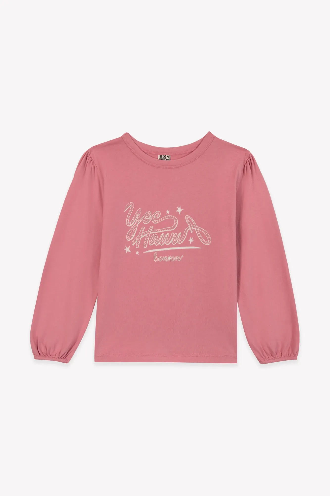 Bonton Titty Yeehaw T-shirt pink langærmet bomuld