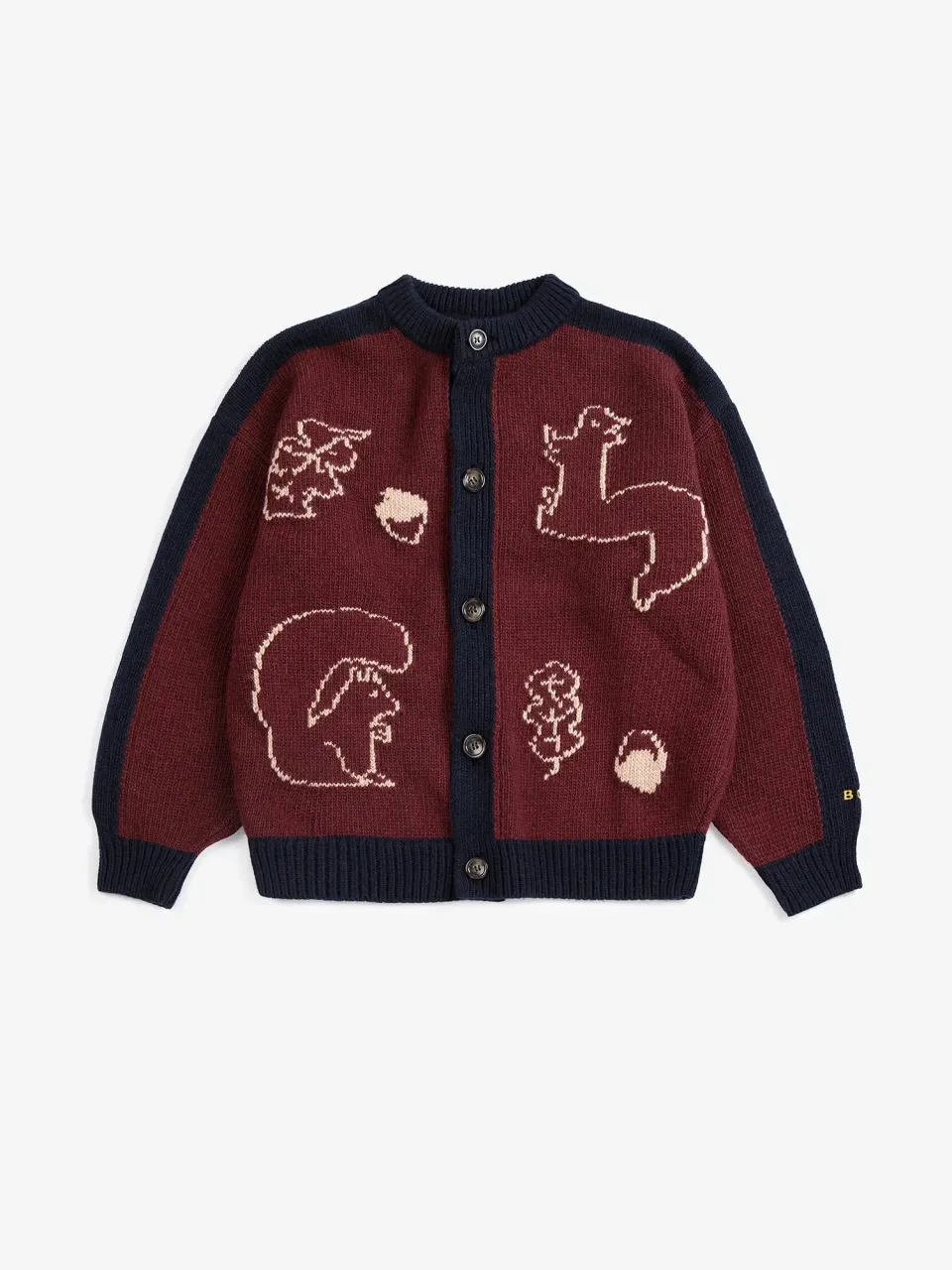 Bobo Choses Forest Scene cardigan strikcardigan bordeaux uld