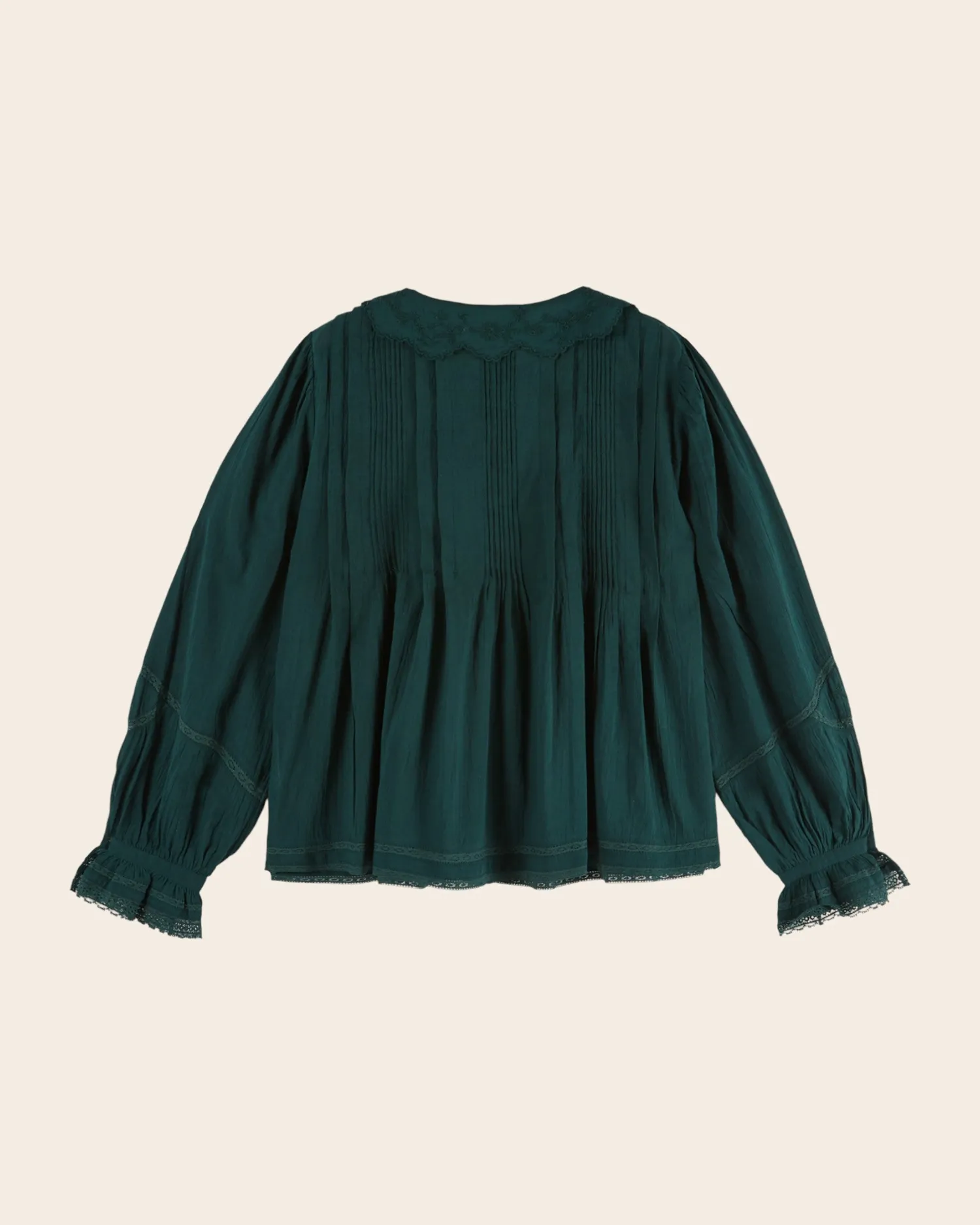 Emile et Ida Elisabeth bluse skovgrøn bomuld