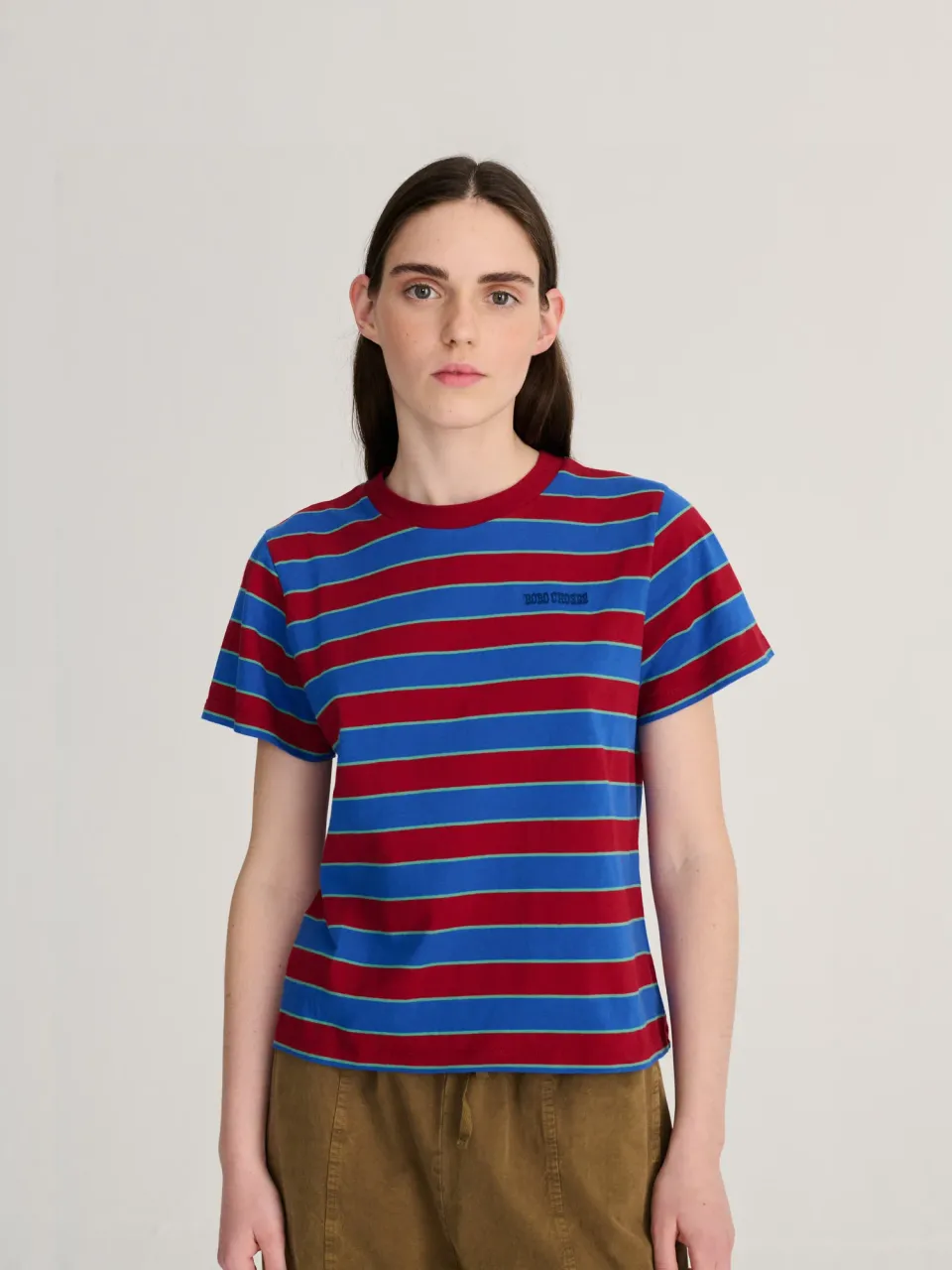 Bobo Choses Striped cropped T-shirt blå XS