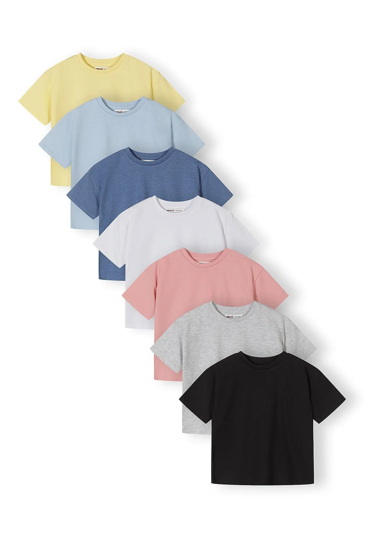 Minoti Basic 44839 T-shirts 7-pak pige bomuld