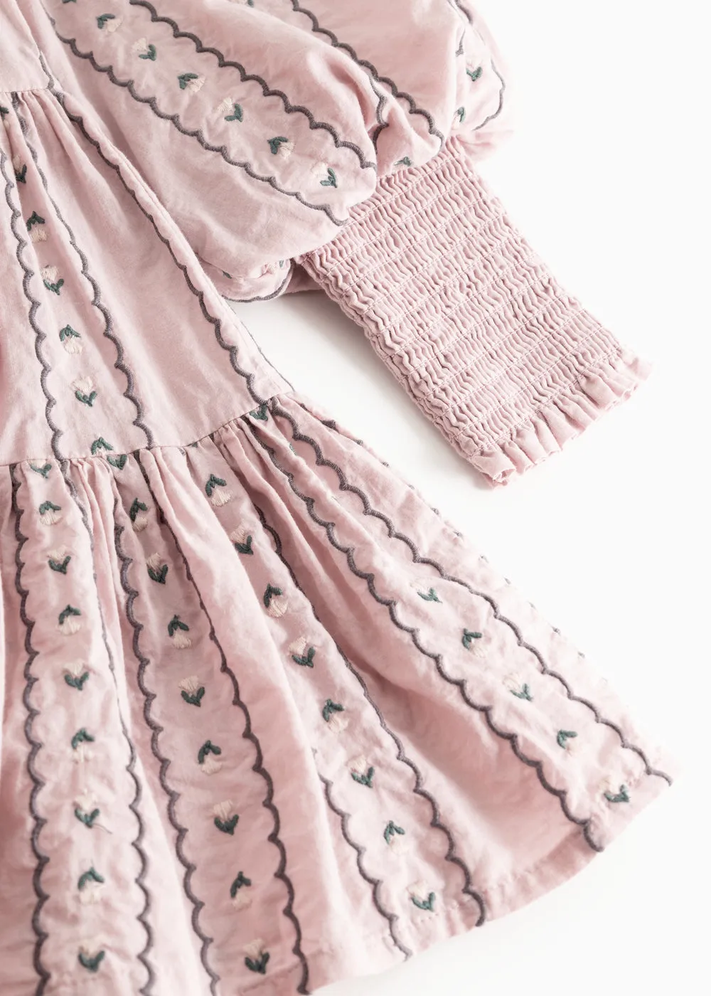 MarMar Dela kjole Dusty Purple Bloom broderi
