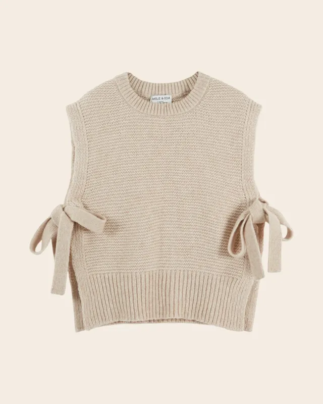 Emile et Ida Elumbia strikvest beige til kvinder
