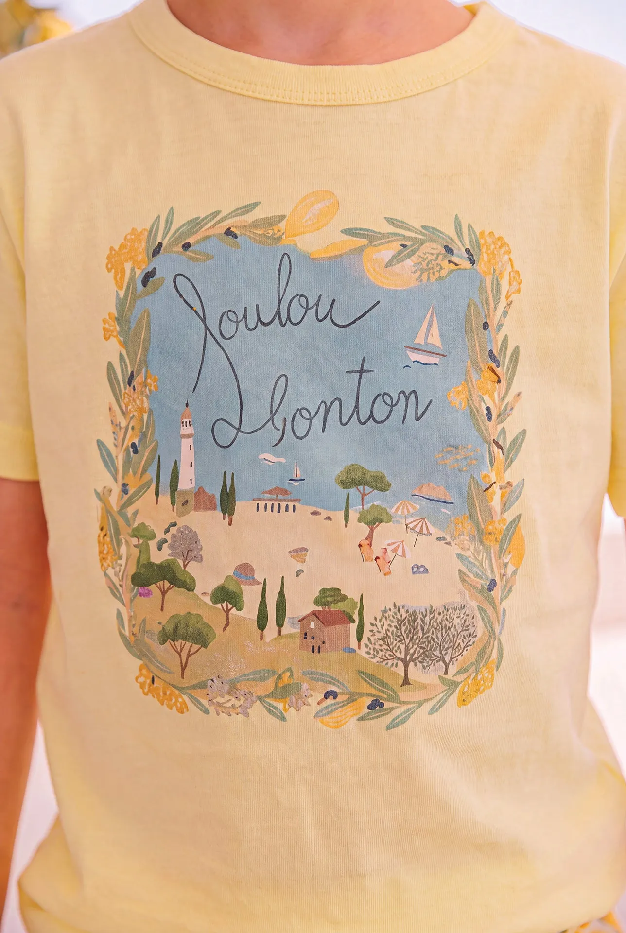 Livo Loulou x Bonton t-shirt gul bomuld børn