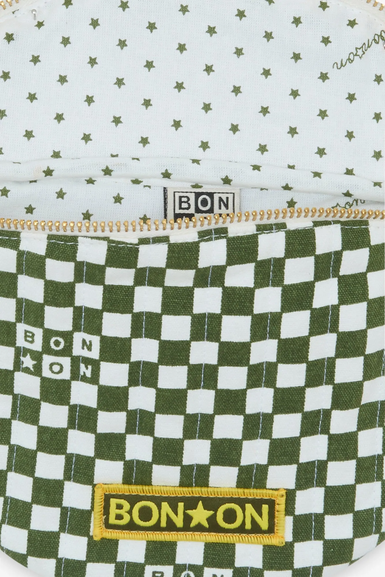 Bonton Damier Vert bæltetaske grøn ternet bomuld