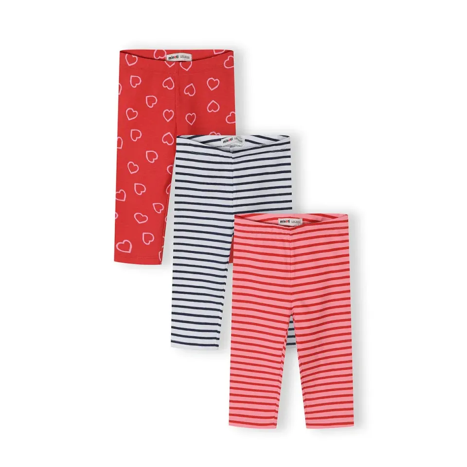 Minoti 44826 leggings 3-pak hjerteprint bomuld