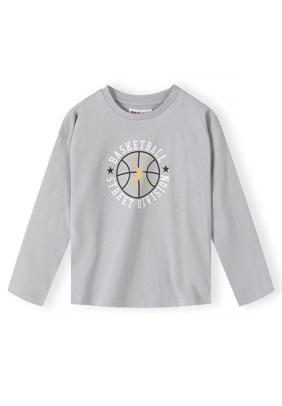 Minoti 45603 langærmet t-shirt 5-pak basketball bomuld