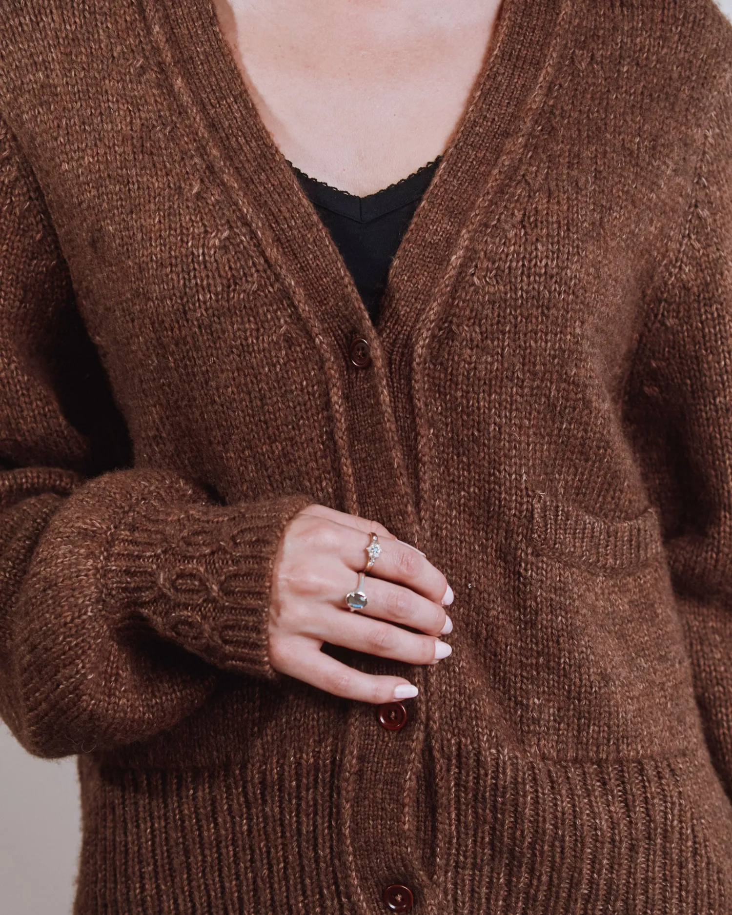Emile et Ida Ecora cardigan brun merinould