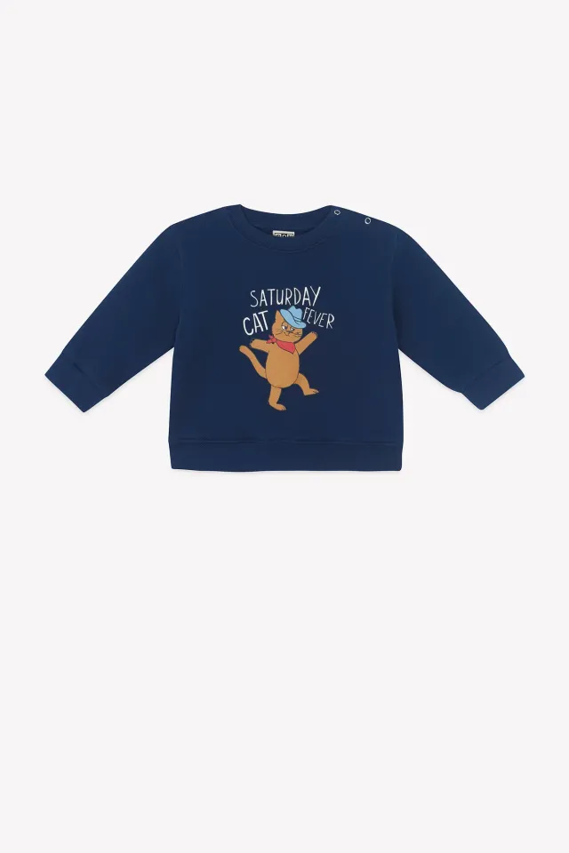 Bonton Smily Cat Fever sweatshirt blå 3M