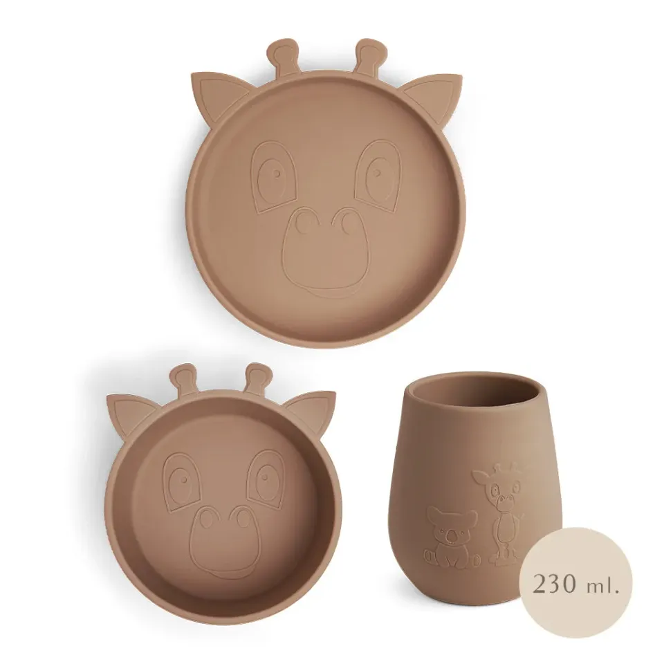 nuuroo Bo servicesæt 3-pak Chocolate malt silikone