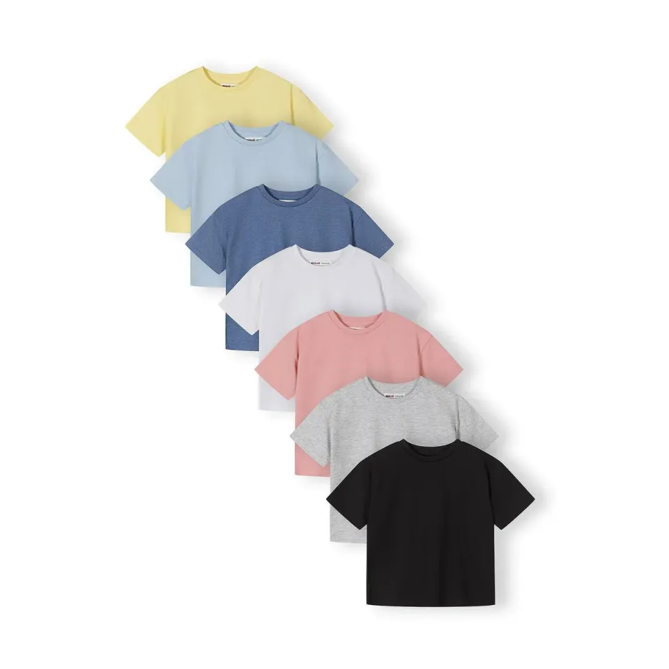 Minoti Basic 44839 T-shirts 7-pak pige bomuld