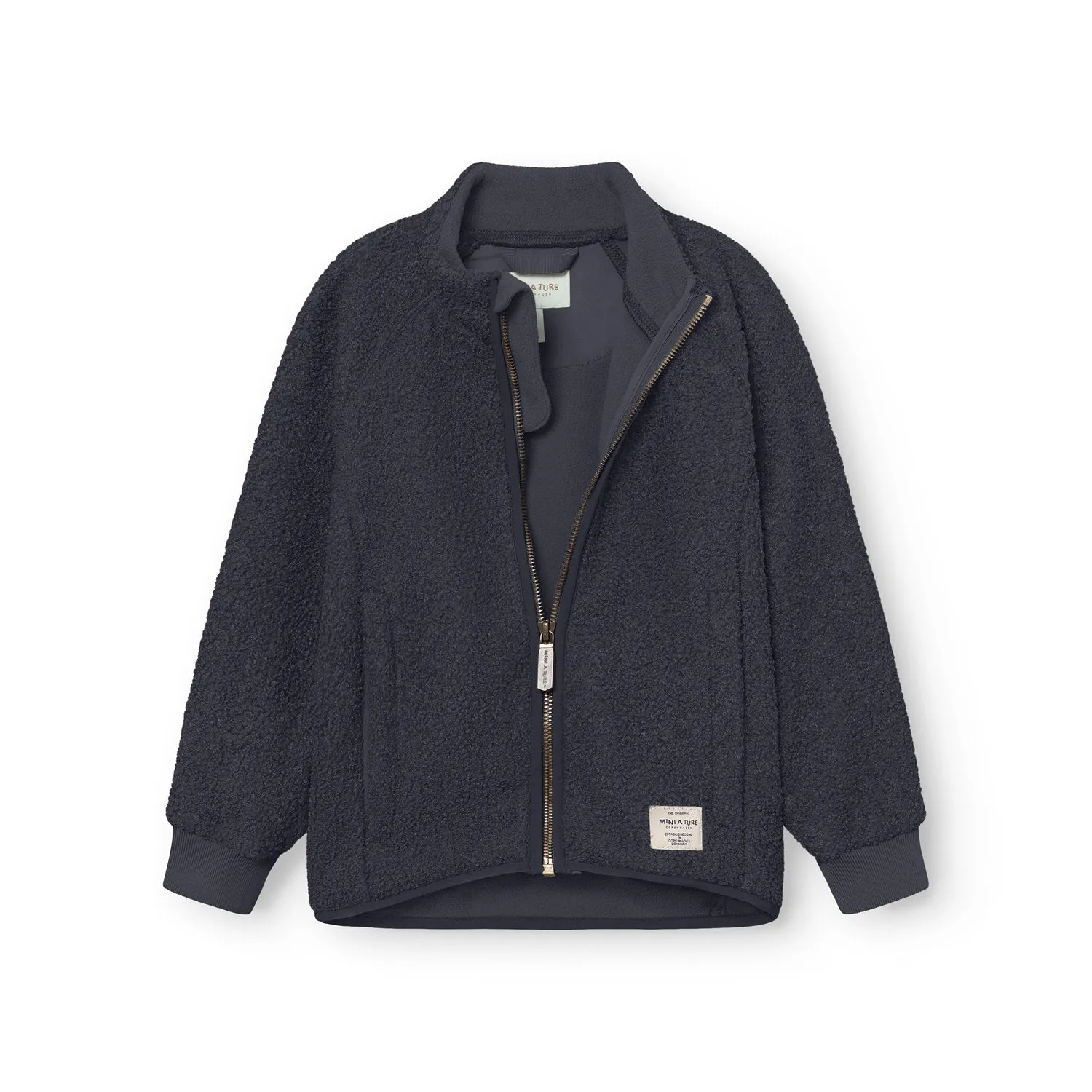 MINI A TURE Matcedric teddyfleecejakke Forged iron blue Øko