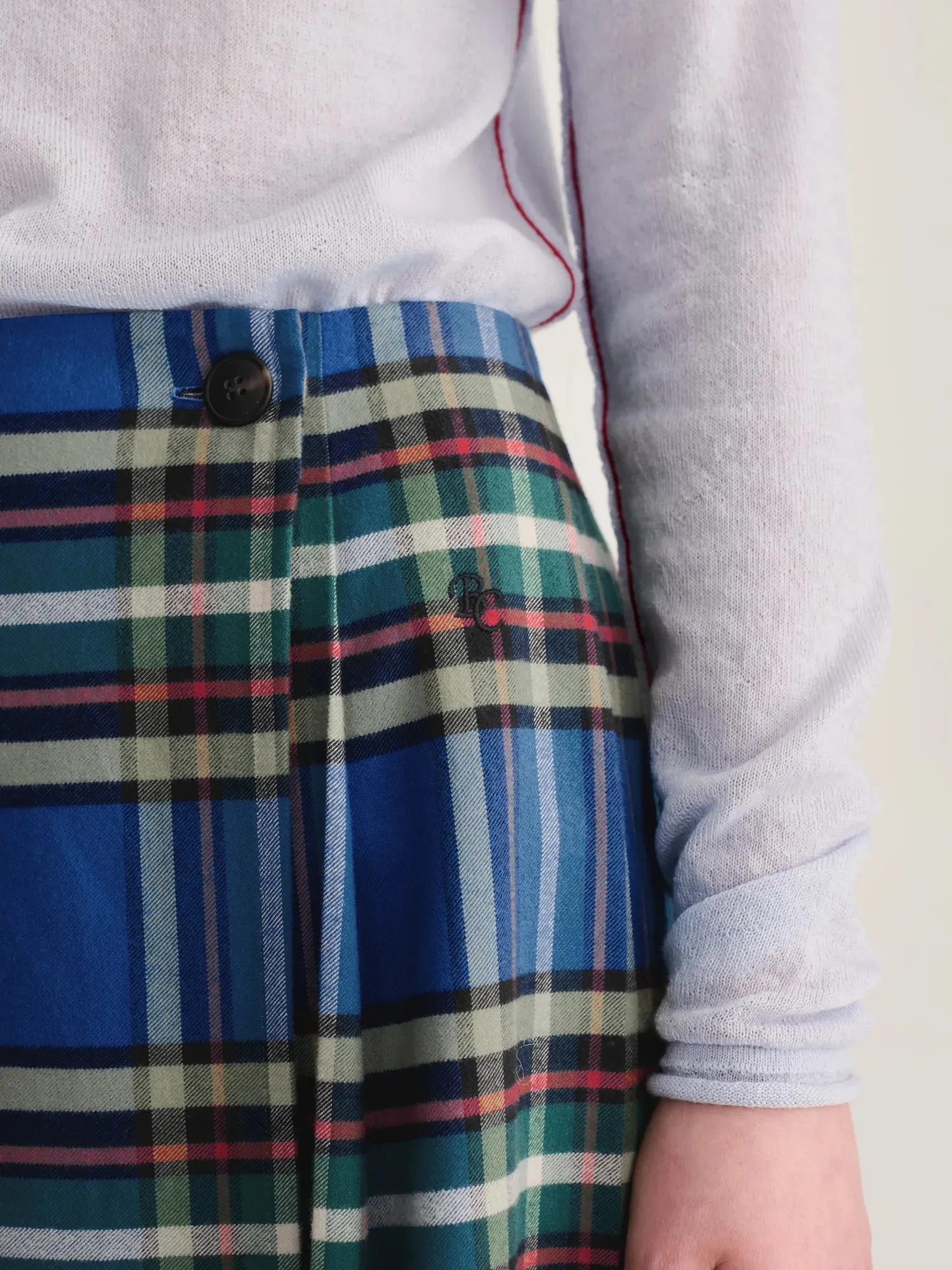Bobo Choses All About Monsters Tartan nederdel blå