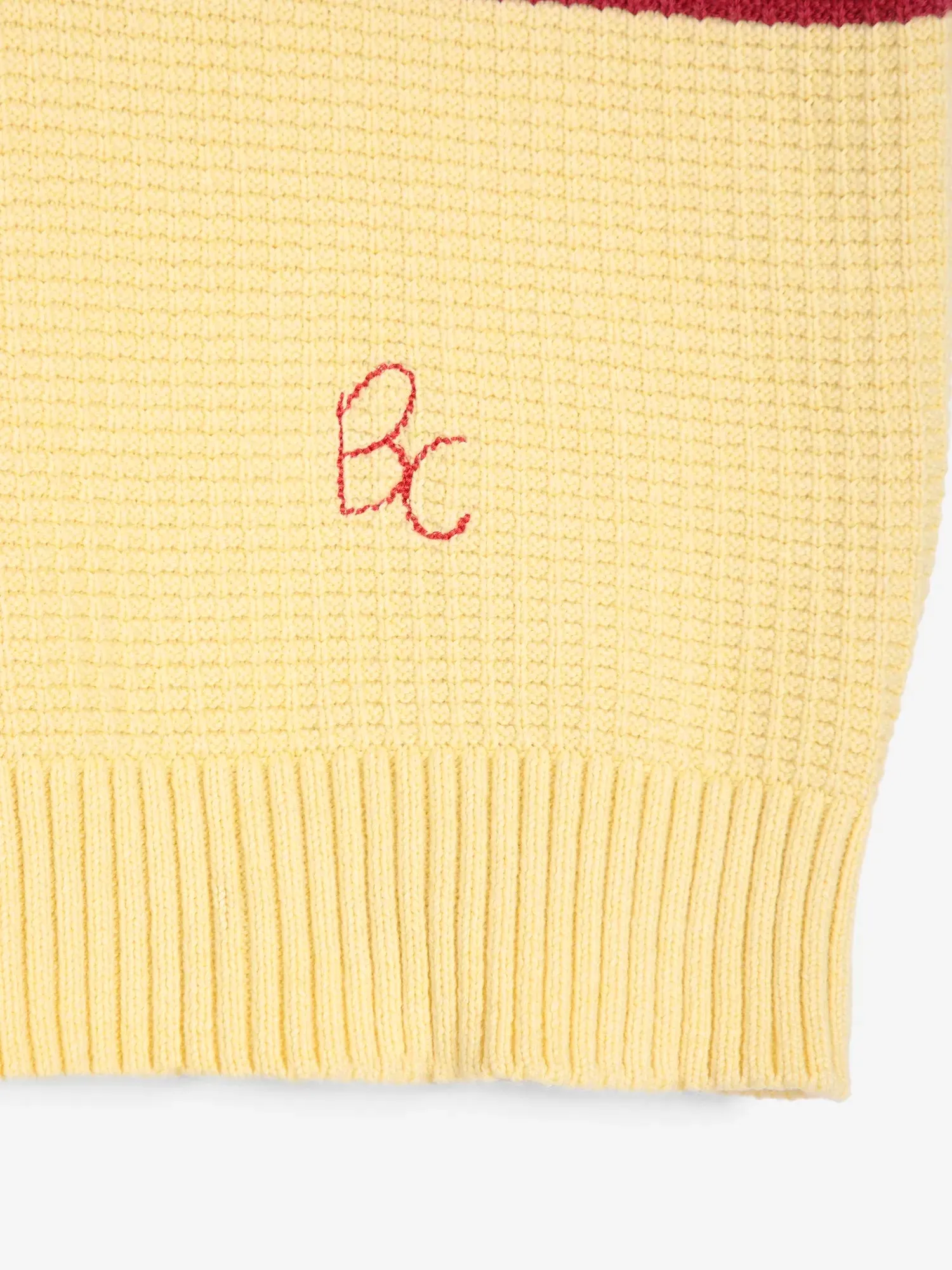 Bobo Choses Structured polo striktrøje XS beige uld