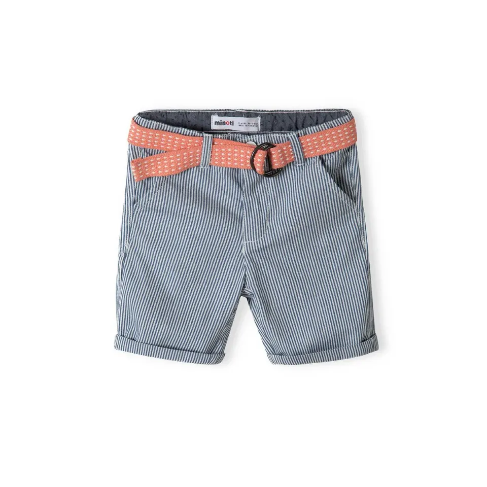 Minoti 38165 chino shorts blå stribet til drenge
