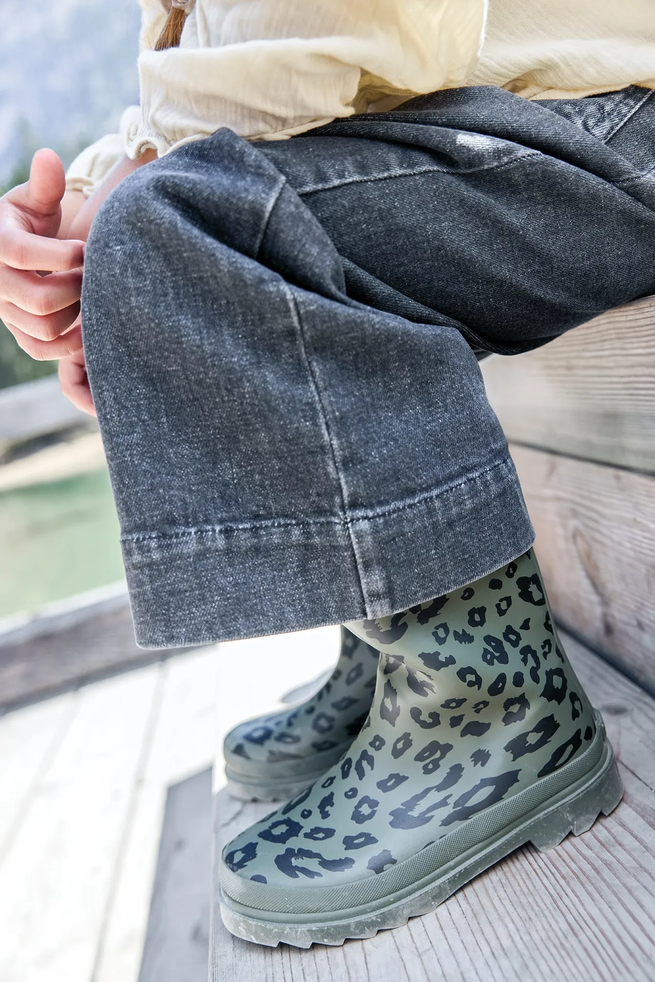 Bonton Lakiko grå denim jeans flare pige