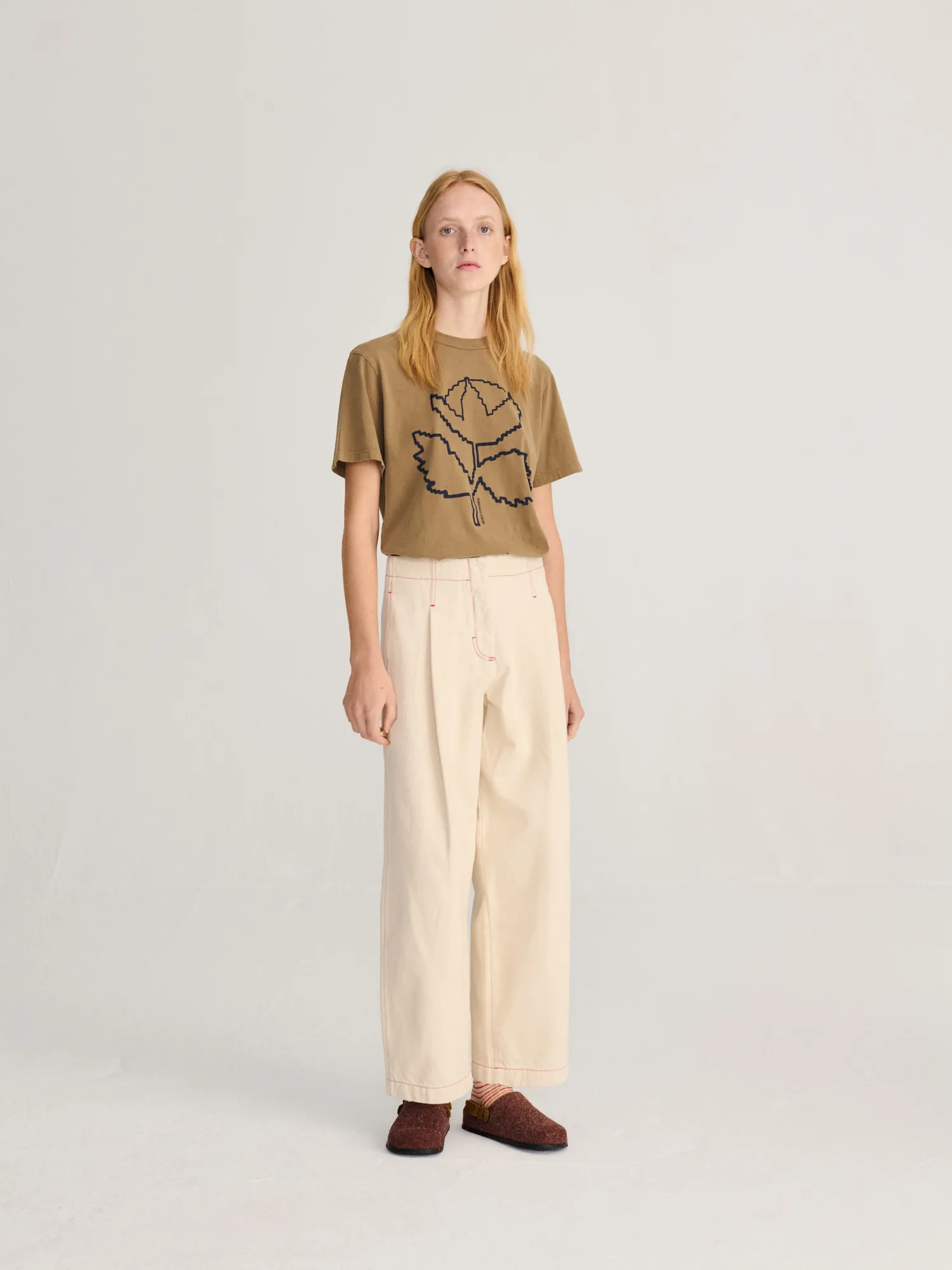 Bobo Choses Vibrant Flower t-shirt khaki løs pasform