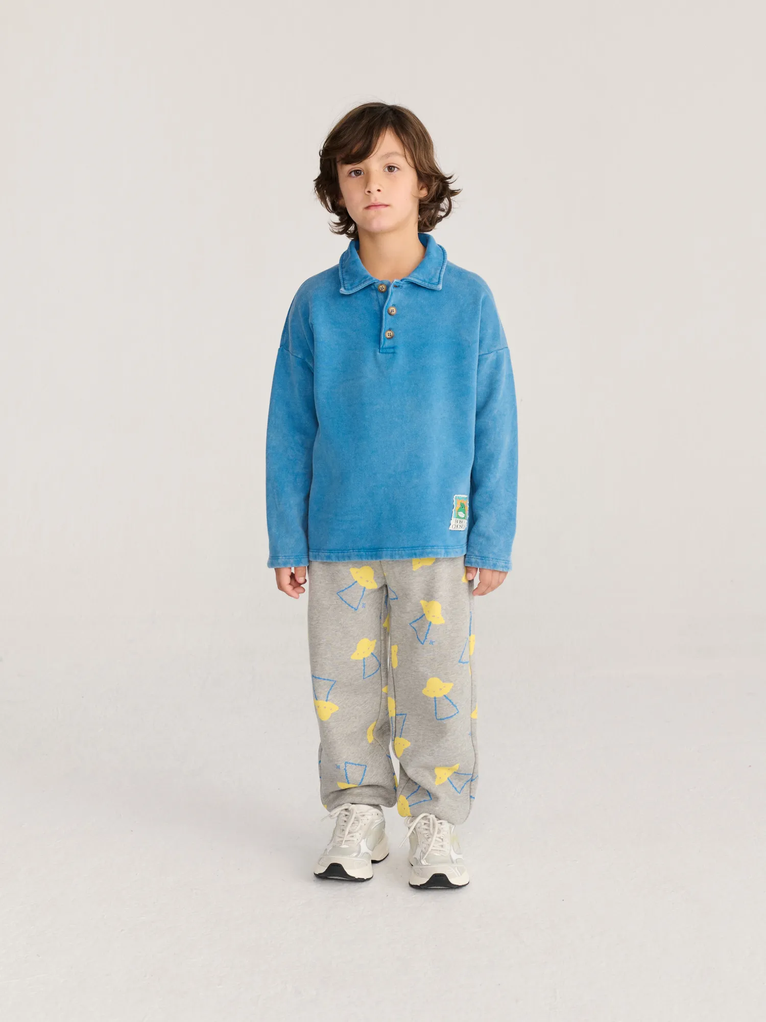 Bobo Choses Beast polo sweatshirt lyseblå 2-3Y