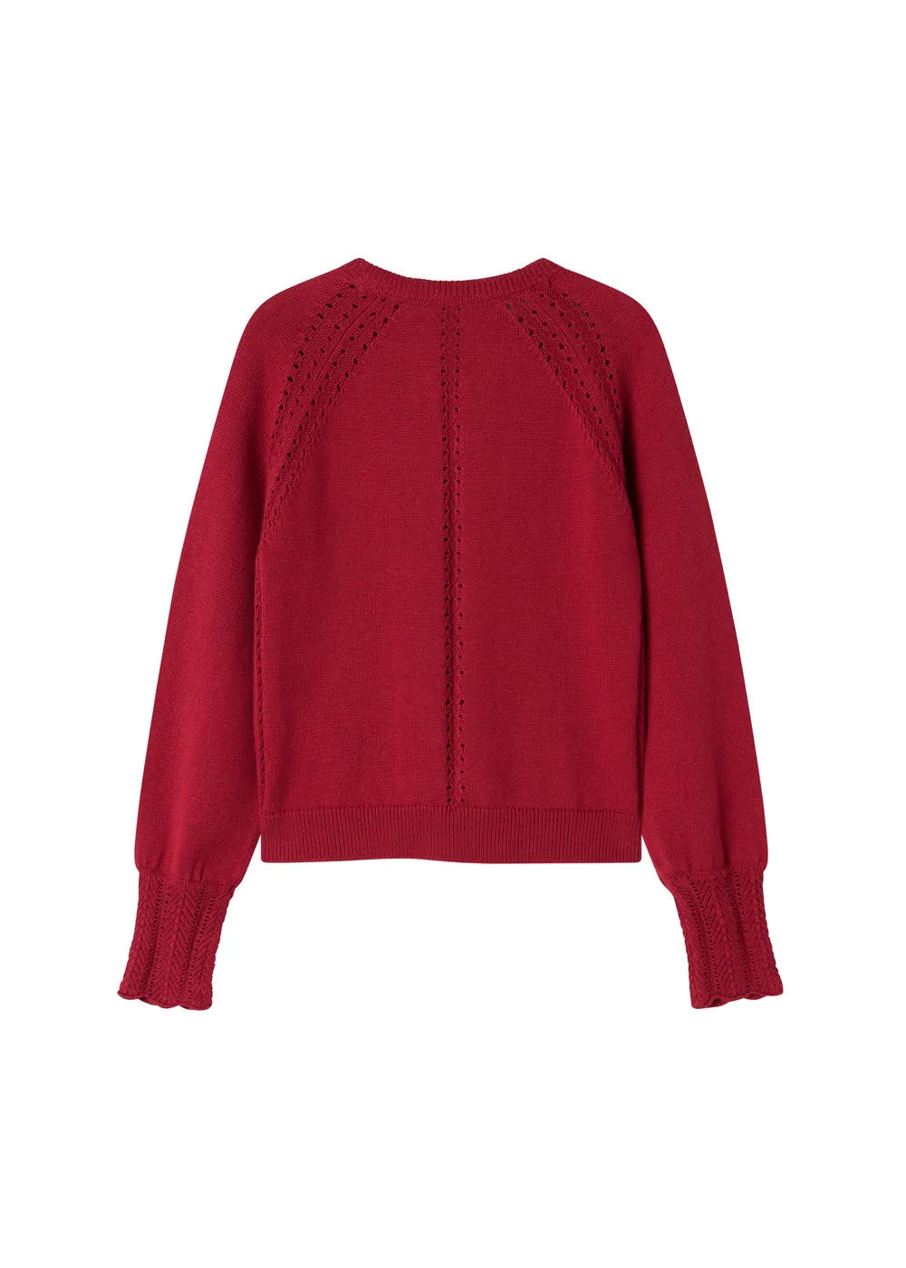 MarMar Copenhagen Tillie Strikcardigan Hibiscus Red hulmønster
