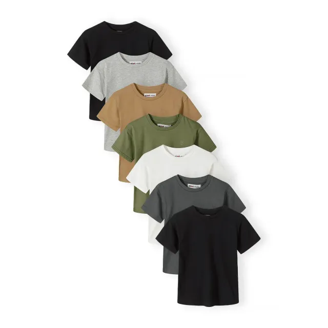 Minoti 44881 t-shirt til drenge grå 7-pak bomuld