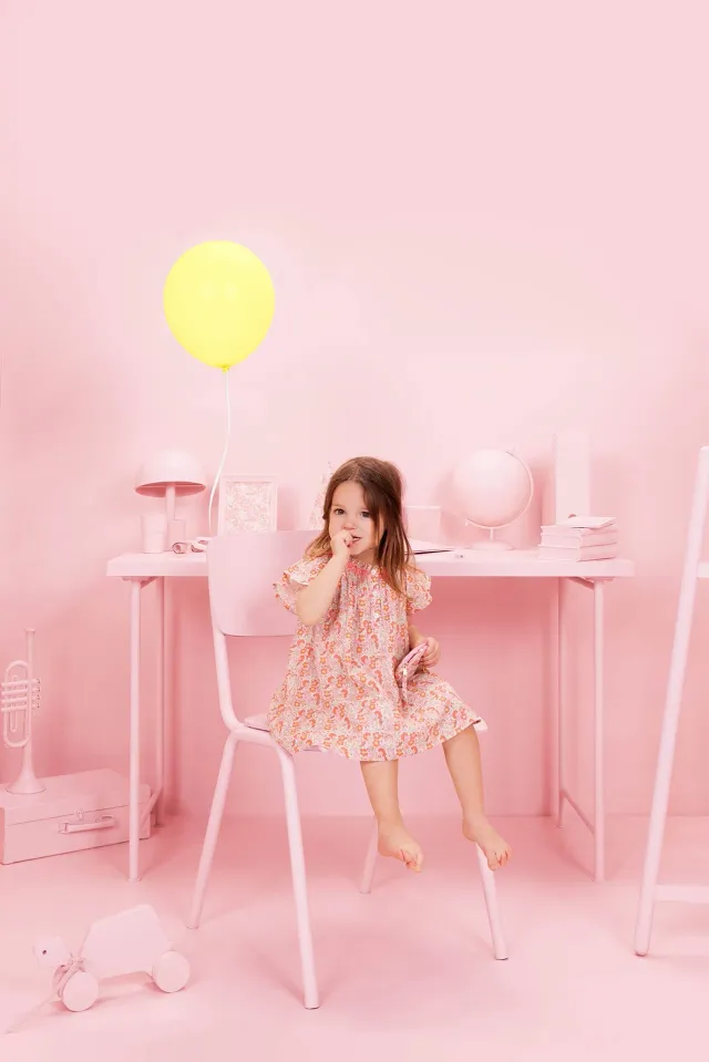Bonton Noisette kjole rosa blomstret baby