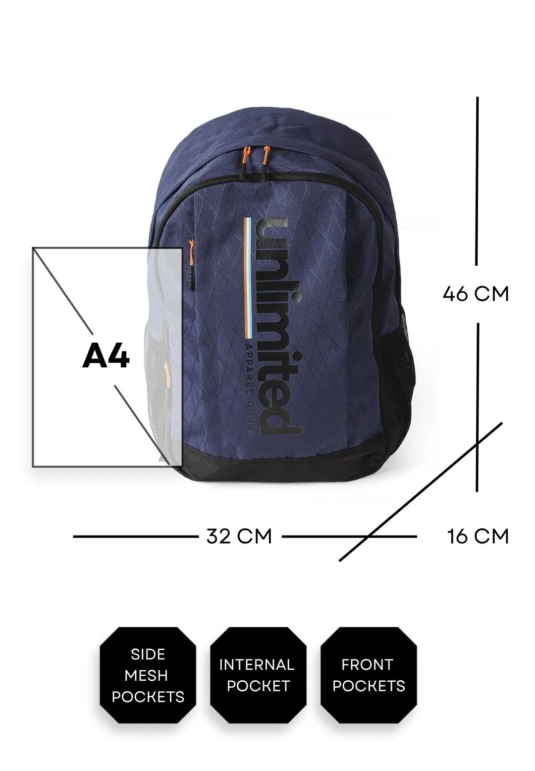 Minoti 45933 rygsæk navy polyester