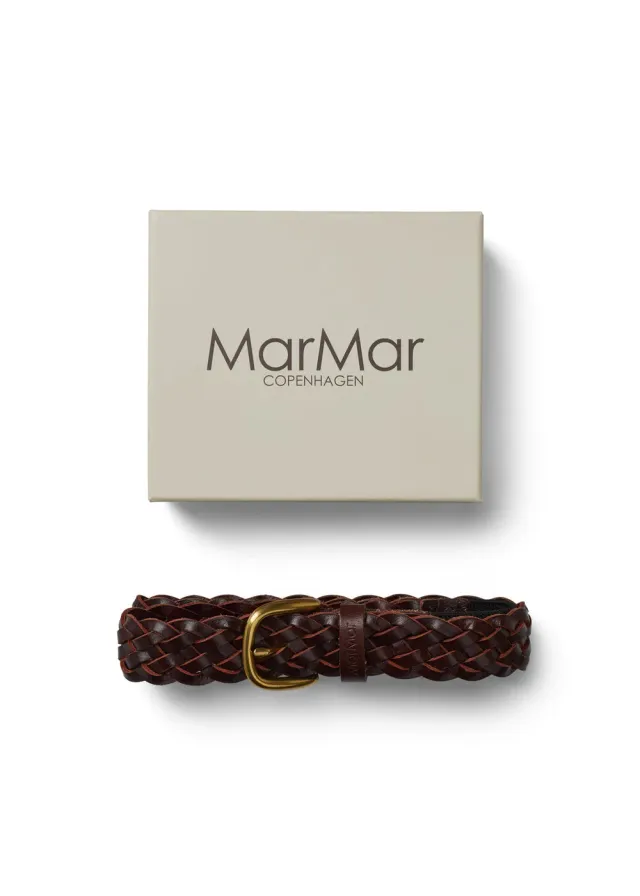 MarMar Belt læderbælte Brown flettet